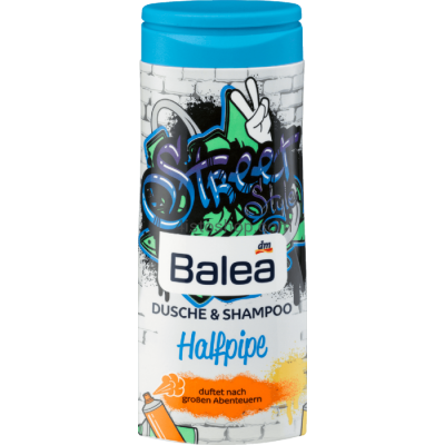 Детский шампунь и гель для душа Balea Kids Dusche & Shampoo Halfpipe 300мл