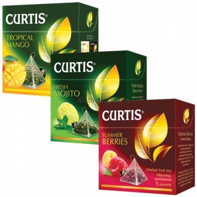 Набор пакетированного чая Curtis Tropical Mango, Summer Berries, Fresh Mojito 15шт