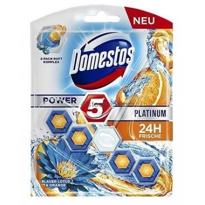 Блок для очистки унитаза Domestos Power 5+ Лотос и Апельсин 55 г 