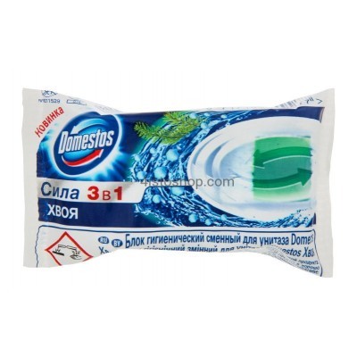 Сменный туалетный блок для унитаза Domestos Хвоя 40 г