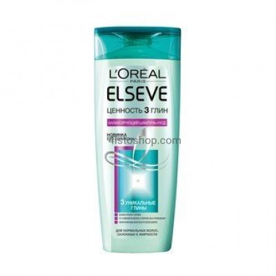 Шампунь L’Oreal Paris Elseve Ценность 3 глин для нормальных волос склонных к жирности 400 мл