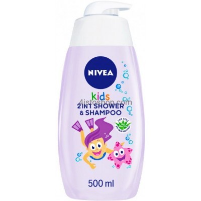 Дитячий гель для душу та шампунь Nivea 2в1 для дівчаток 500 мл