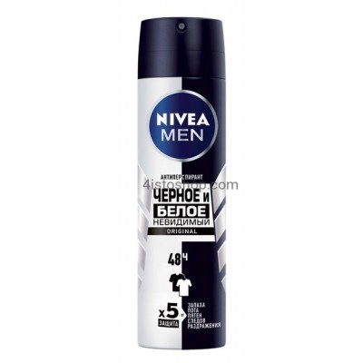 Дезодорант Nivea Men Power Невидимий захист для чорного та білого спрей 150мл