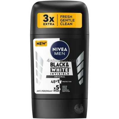 Дезодорант Nivea Men Невидимий для чорного та білого стік 50мл