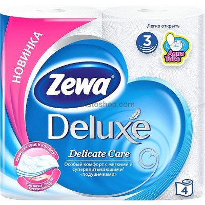 Туалетная бумага Zewa Deluxe трехслойная 4 рулона 
