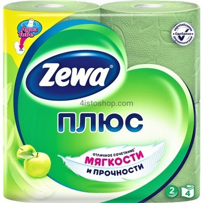 Туалетная бумага Zewa Плюс аромат яблока    двухслойная 4 рулонов