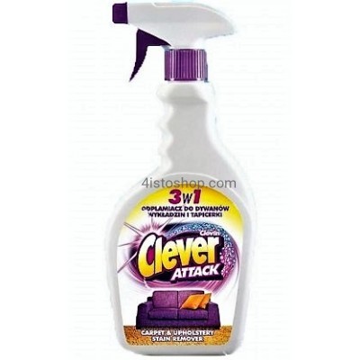 Спрей Clever Attack 3w1 Шампунь для мытья ковров и обивки  550 мл