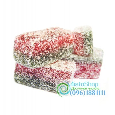 Мармелад Fruktelli в кокосовой стружке со вкусом малины и киви 100г