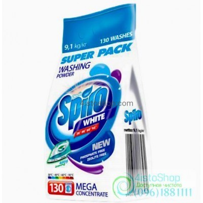 Стиральный порошок для белого Spiro White 9,1 кг
