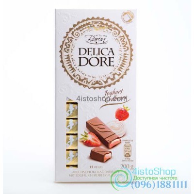 Шоколад молочный Delicadore Йогурт клубника 200г
